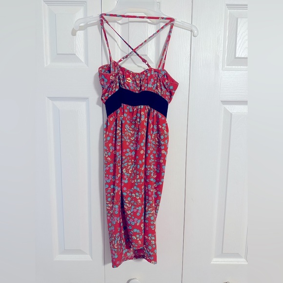 Juniors billabong sundress red with flower print size small - Picture 4 of 4